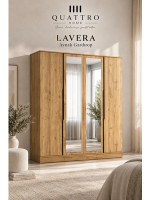 Quattro Home Lavera 4 Kapaklı Aynalı Gardırop
