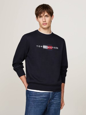 Tommy Hilfiger Erkek Sweatshirt Yazı Logo Nakışlı
