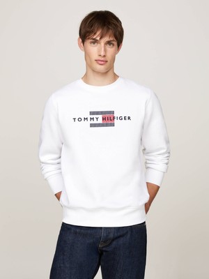 Tommy Hilfiger Erkek Sweatshirt Yazı Logo Nakışlı