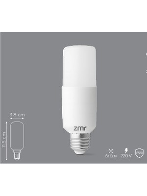 ZMR-124 7W Pil Ampul E27 3000K 10 Adet