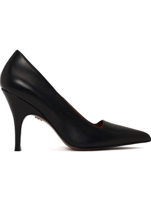 Derimod Kadın Siyah Ince Topuklu Deri Stiletto AF100006DV