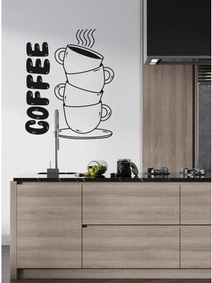 S Digital Coffee Duvar Sticker | Mutfak & Kahve Köşesi Için Transferli Mat Folyo Duvar Yazısı
