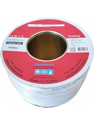 100MT Uydu Anten Kablosu Rg 6u BX40