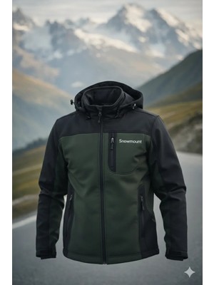 Snowmount Siyah Haki Trail Softshell Su İtici Rüzgar Geçirmez Mont Ceket
