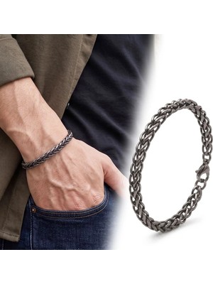 Semtim Kuyumculuk Sertifikalı Semtim Mesh 6 mm Hasır Örgü Çelik Zincir Erkek Bileklik S