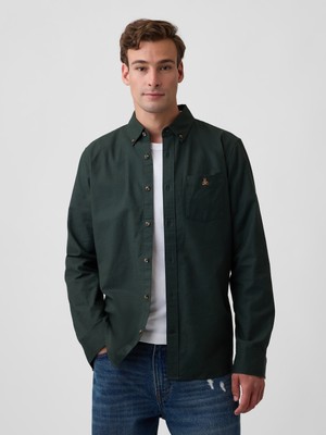 Gap Erkek Koyu Yeşil Standart Fit Oxford Gömlek