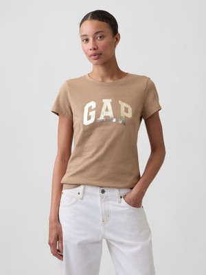 Gap Kadın Açık Kahverengi Gap Logo T-Shirt