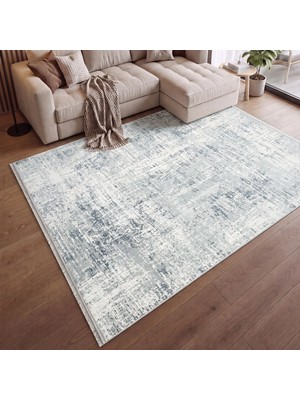 Cool Halı Nocturn Gri Soyut Abstract Desen Kaymaz Yıkanabilir Pati Dostu Eskitme Salon Oturma Odası Halısı