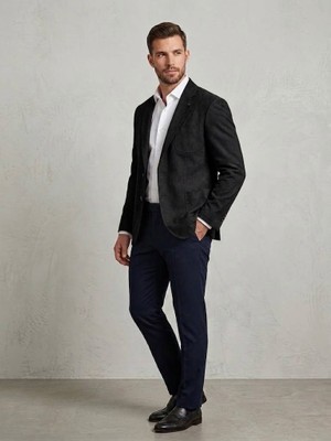 Centilmen Slim Fit Süet Dikiş Detaylı Mono Yaka Spor Blazer Ceket 41505