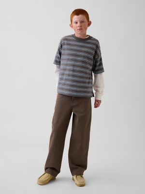 Gap Erkek Çocuk Kahverengi Baggy Jean Pantolon