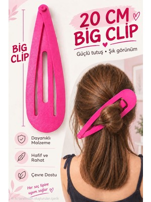 Act Büyük Çıtçıt Toka - Big Hair Clip 20 cm (Pembe)