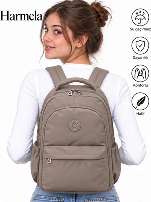 Bevitton Su Geçirmez Kumaş Okul Çantası Moden Unisex Vizon Renk Okul Sırt Çantası 2200