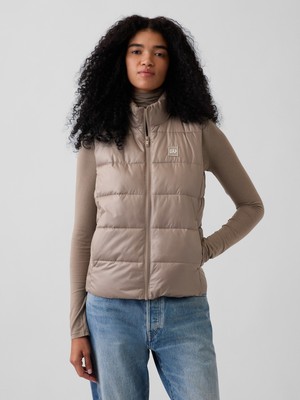 Gap Kadın Bej Relaxed Puffer Şişme Yelek
