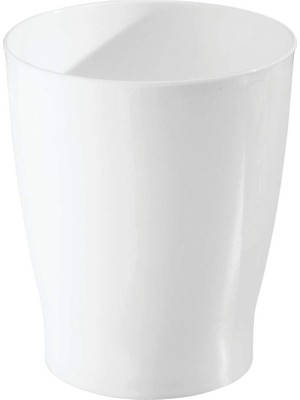 Idesign Banyo, Yatak Odası, Ev Ofis, Yurt Için Kompakt Yuvarlak Plastik Çöp Kovası, 19,6 cm x 19,6 cm x 23,1 Cm, Franklin Koleksiyonu, Beyaz