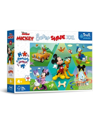 50014 60 Xxl Süper Şekil Çılgın Şekiller, Büyük Parçalar, Masal Karakterleriyle Renkli Yapbozlar, 4 Yaş ve Üstü Çocuklar Için Eğlence, Disney, Mickey ile Her Zaman Eğlenceli
