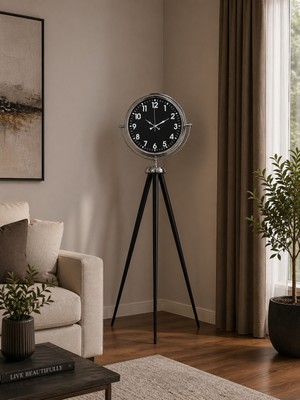 Çetiner Group Prime Krom Tripod Ayaklı Saat