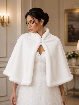 Sed da Exclusive Kırık  Beyaz   Yakalı   Kürk  Etol,   Bolero, Gelin  Etol