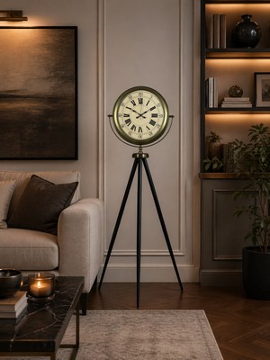 Çetiner Group Antik Görünümlü Eskitme Tripod Ayaklı Saat