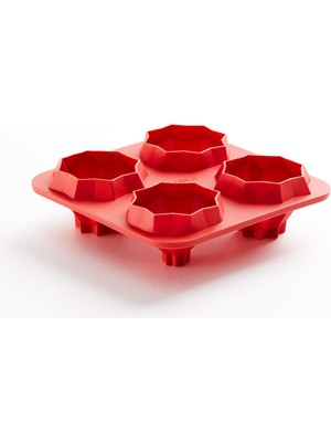 Lekue Kırmızı Silikon Şans Kurabiyesi Piramit Kalıbı 14X14X4