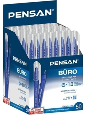 Büro Tükenmez Kalem 1mm 2270 50 Li Paket Tek Ebat Mavi