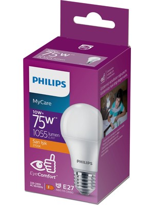 10 Watt LED Ampul, 2700K Sarı Işık, E27 Normal Duy, 75 Watt Eşleniği