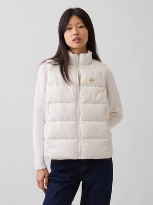 Gap Kadın Kırık Beyaz Relaxed Puffer Şişme Yelek