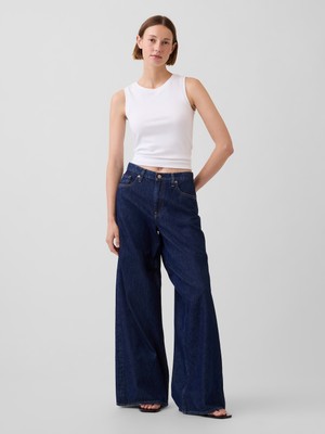 Gap Kadın Koyu Mavi Düşük Bel Extra Baggy Jean Pantolon