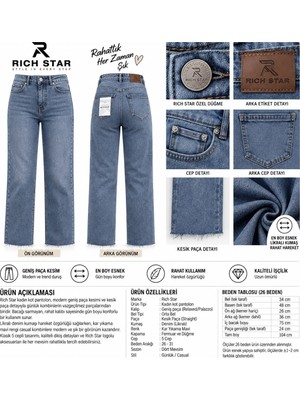 Rich Star Likralı Kesik Paça Straıght Fıt Kadın Jeans 26-31
