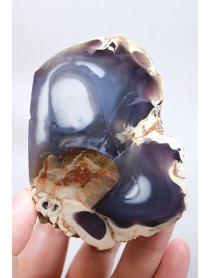 Healcrystal Mor Siyah Göz Desenli Yaygın Opal Taşı Dilimi, 264G