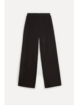 Mudo Kadın Kahverengi Wide Leg Beli Lastikli Pantolon