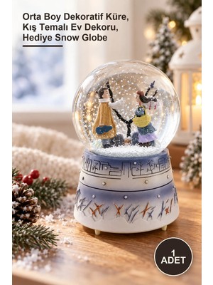 Yenilig 1 Adet Kış Masalı Kar Küresi – Orta Boy Dekoratif Küre, Kış Temalı Ev Dekoru, Hediye Snow Globe
