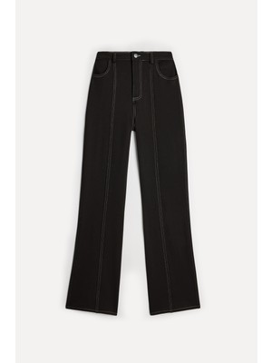 Mudo Kadın Kahverengi Slim Straight Fit Pantolon