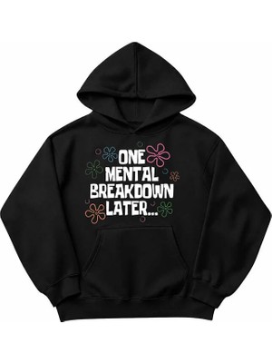 Genosha One More Breakdown Later Baskılı Oversize Hoodie Kapüşonlu Sweatshirt