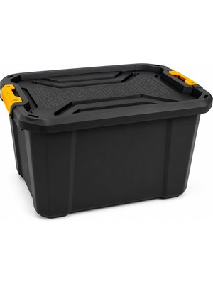 Happy Trend Home 40 Litre Büyük Saklama Kutusu, Kilitli Kapaklı Plastik Organizer, Takım Sandığı, Oto Bagaj Organizeri, Garaj Atölye Eşya Depolama Kutusu (40 Litre)