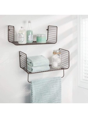 Wess Dizayn Metal Mutfak Banyo Duvar Rafı Havluluk 2 'li Set WD-103