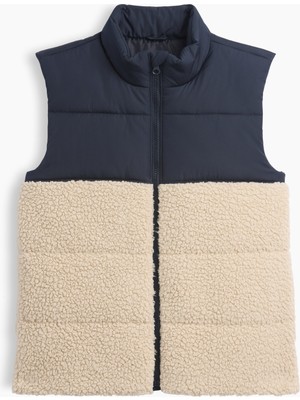 Gap Erkek Çocuk Lacivert Relaxed Sherpa Şişme Puffer Yelek