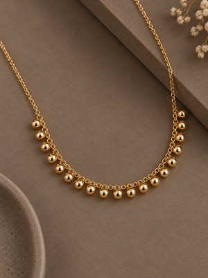 Serelya Gold Pirinç Topçuk Model Kadın Kolye