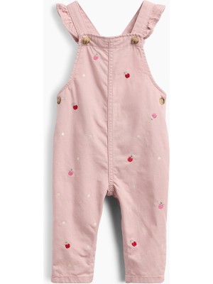 Gap Bebek Pembe Elma Işlemeli Fırfır Tulum