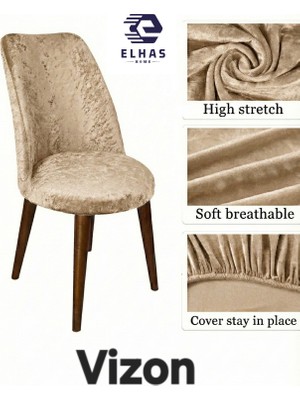 ELHAS Yıkanabilir ,likralı , Kadife Oval Sandalye Kılıfı ( 1 Adet )
