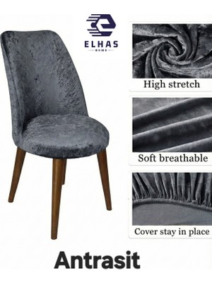 ELHAS Yıkanabilir ,likralı , Kadife Oval Sandalye Kılıfı ( 1 Adet )