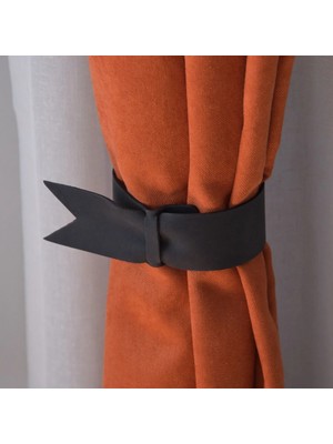 Minimal X Design Deri Perde Tutucu Bağ 2'li - Gerçek Deri - Minimalist Rustik Tasarım