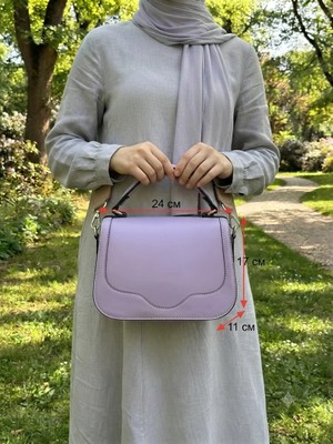 Valentina Victoria Hakiki  Deri 2 Uzun Saplı Çapraz Kadın Çanta