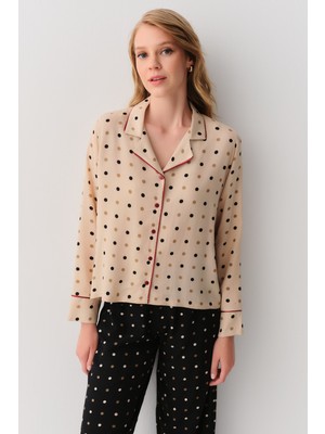 Suwen Dotty Gömlek Yaka Pijama Takımı