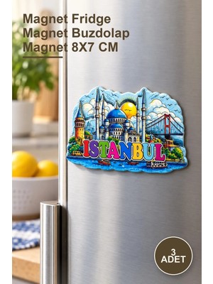 Yenilig 3 Adet Istanbul Temalı Silikon Buzdolabı Süsü – Magnet Fridge Magnet Buzdolap Magnet 8x7 cm