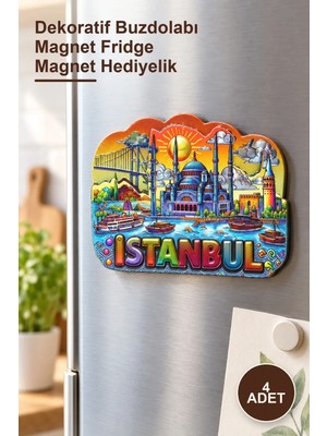 Yenilig 4 Adet Istanbul Temalı Silikon Buzdolapı Süsü Magnet – Dekoratif Buzdolabı Magnet Fridge Magnet Hediyelik