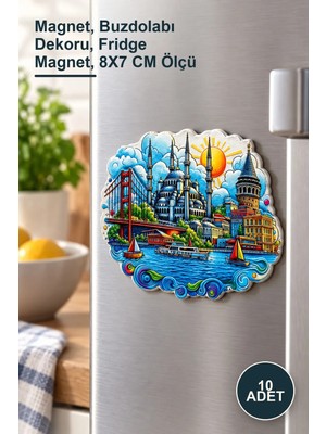 Yenilig 10 Adet Istanbul Temalı Silikon Buzdolapı Süsü – Magnet, Buzdolabı Dekoru, Fridge Magnet, 8x7 cm Ölçü