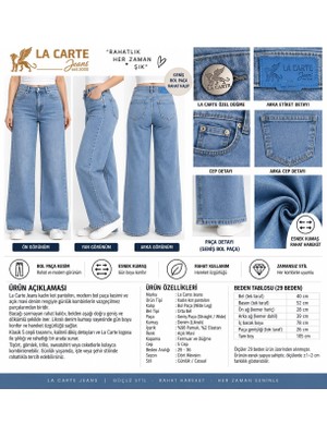 La Carte Dilek Bol Paça (Wide Leg) Lycralı Kadın Kot Pantolon