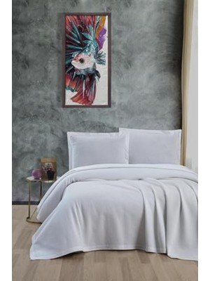 Defne Store %100 Pamuk Petekli Tek Kişilik Pike, Beyaz, 170X240