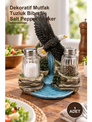 Yenilig 1 Adet Polyester Kartal Figürlü Tuzluk Biberlik Seti – Dekoratif Mutfak Tuzluk Biberlik, Salt Pepper Shaker