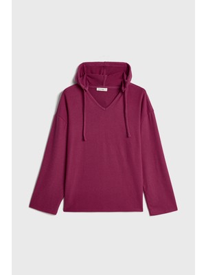 Mudo Kadın Pembe Kapüşonlu Sweatshirt